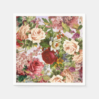 Vintage Victorian Floral Rose Collage Napkins