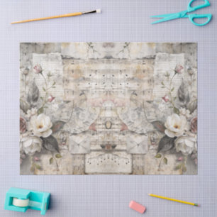 Vintage Victorian Floral Sheet Music Design