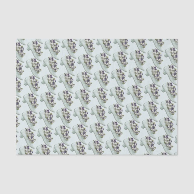 Vintage/Victorian Floral Shoe Tissue Paper (Front)