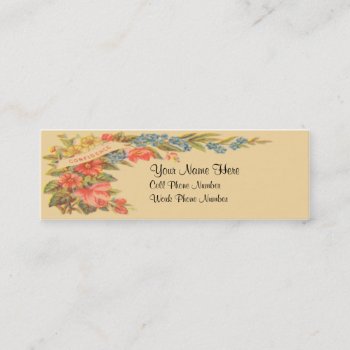 Vintage Victorian Floral Skinny Business Card by Vintage_Gifts at Zazzle