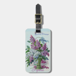 Vintage/Victorian Flower Vase Personalized Luggage Tag