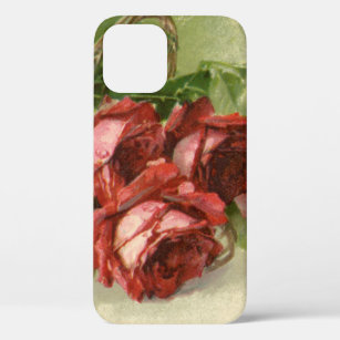 Vintage Victorian Flowers, Red Roses iPhone 12 Case