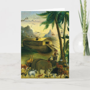 Vintage Victorian Folk Art, Noah's Ark by Hidley Card