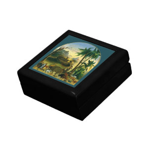 Vintage Victorian Folk Art, Noah's Ark by Hidley Keepsake Box