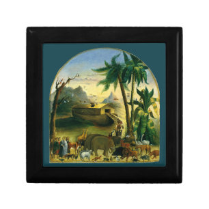 Vintage Victorian Folk Art, Noah's Ark by Hidley Keepsake Box