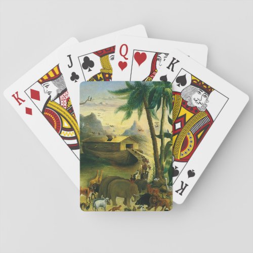Vintage Victorian Folk Art Noahs Ark by Hidley Poker Cards