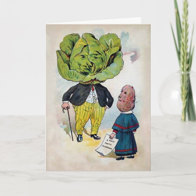 Vintage Victorian Food Holiday Card (Front)