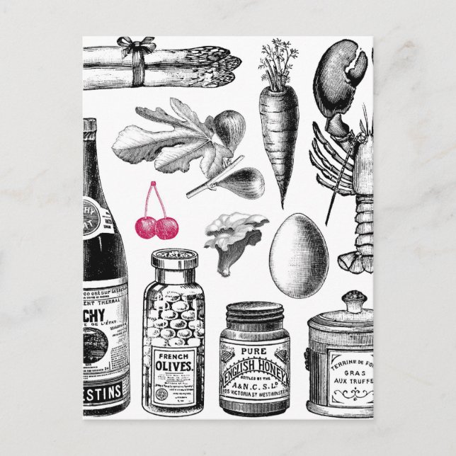 Vintage Victorian Foodie Postcard (Front)