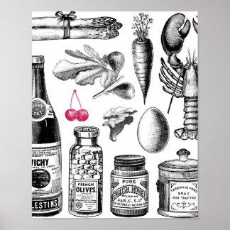 Vintage Victorian Foodie Poster