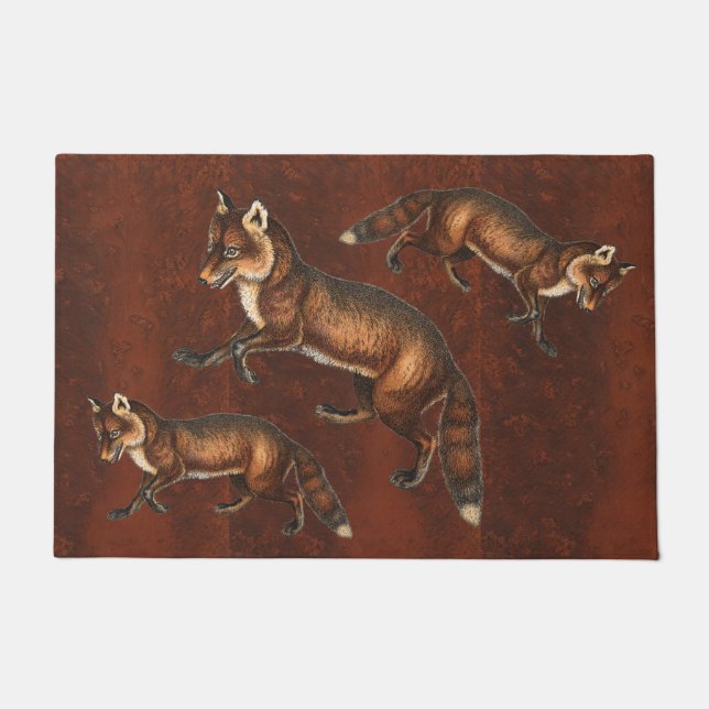 Vintage Victorian Fox Doormat (Front)