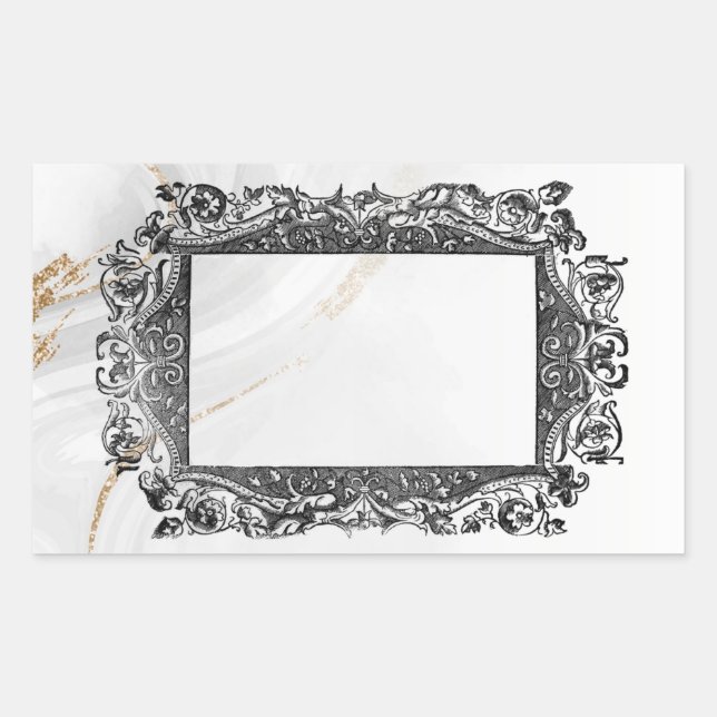 Vintage Victorian Frame Rectangular Sticker (Front)