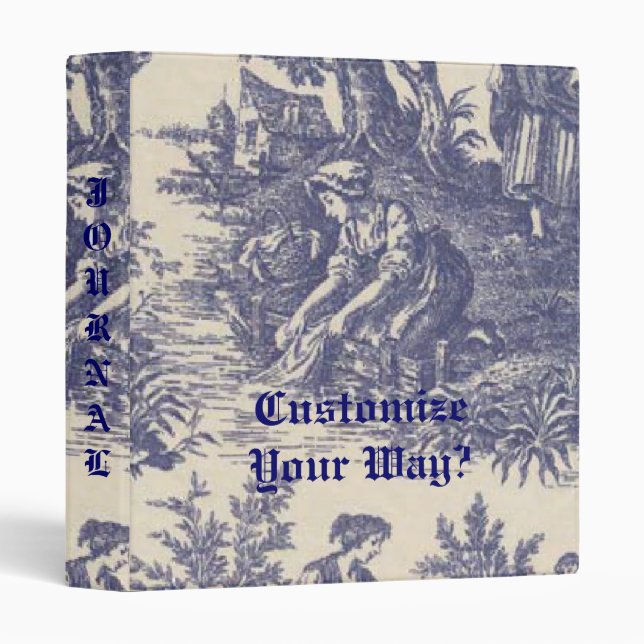 Vintage Victorian French Country Pattern Binder (Front/Spine)