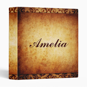 vintage victorian french style text elegant rustic 3 ring binder