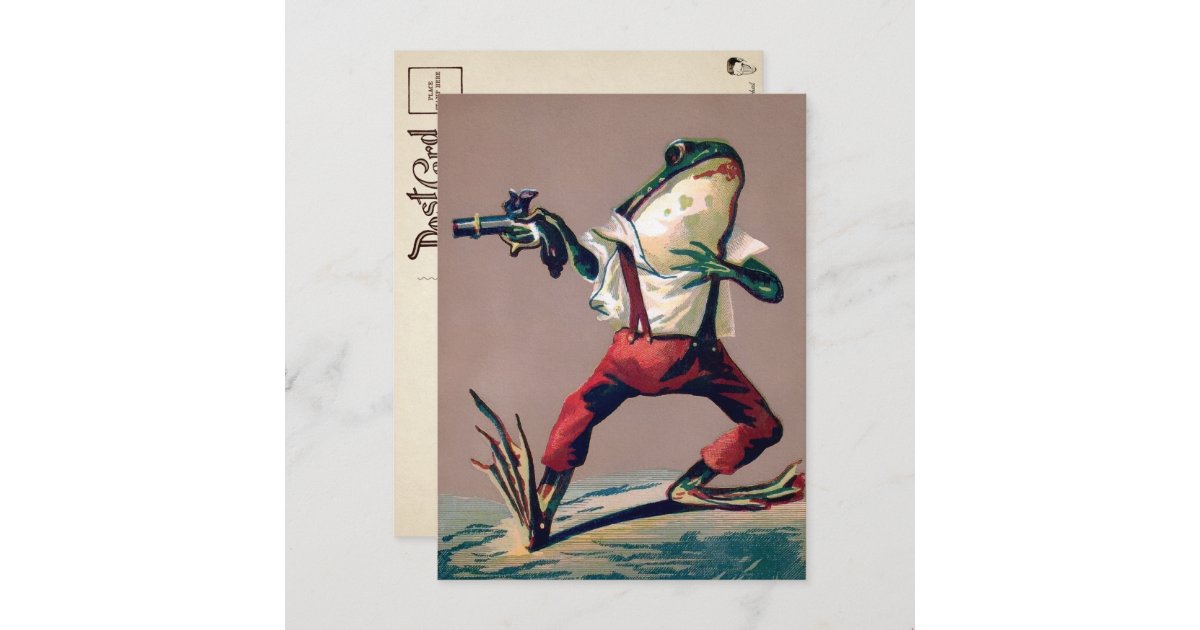 Victorian Fishing Frog Postcard