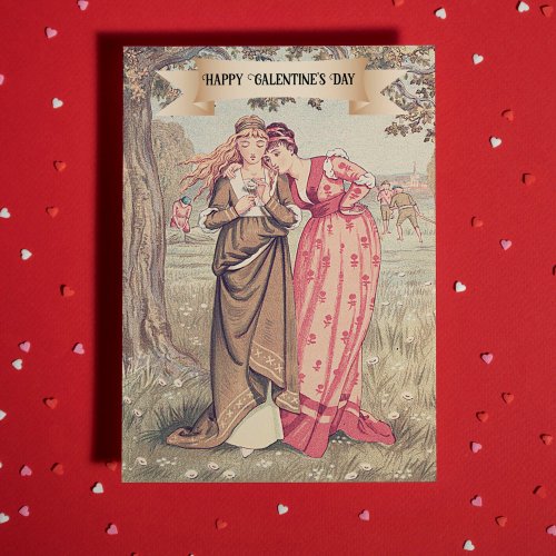 Vintage Victorian Galentines Day Cute Friendship Card