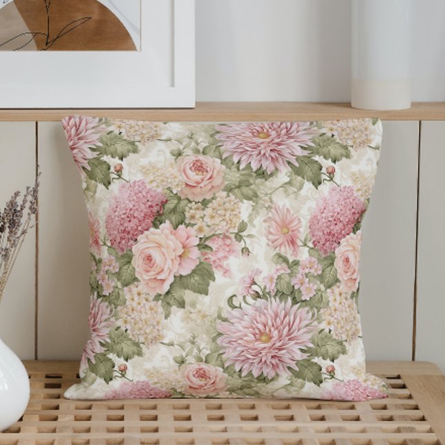 Vintage Victorian Garden  Throw Pillow (Creator Uploaded)