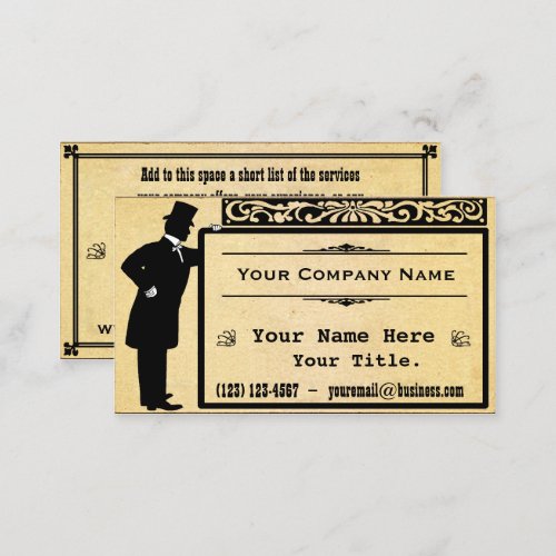Vintage Victorian Gentleman Old Paper Classic Business Card