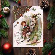 Vintage Victorian Goat Christmas Card at Zazzle