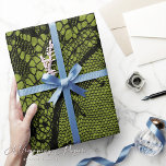 Vintage Victorian Gothic Black Lace Green Shabby Wrapping Paper<br><div class="desc">Indulge in the elegance of yesteryears with our vintage Victorian Gothic Black Lace Green Shabby Wrapping Paper. Adorned with a luxury damask pattern, the unique black lace overlay adds a sophisticated touch while green undertones provide an unexpected, shabby-chic charm. This distinctive wrapping paper exudes an aura of gothic glamour, perfect...</div>