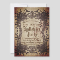 Vintage Victorian Gothic Creepy Halloween Party Invitation