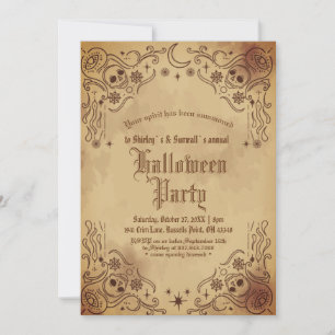 Vintage Victorian Gothic Creepy Halloween Party Invitation
