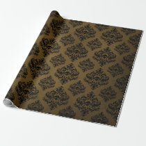 Vintage Victorian Gothic Damask Skulls Shabby Wrapping Paper
