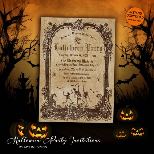 Vintage Victorian Gothic Halloween Invitation