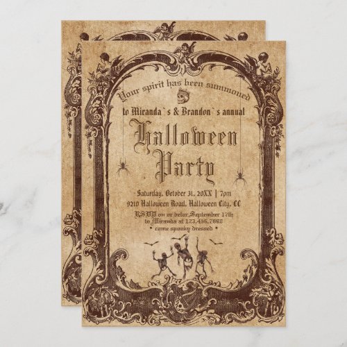 Vintage Victorian Gothic Halloween Invitation