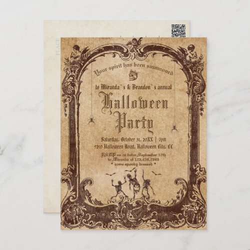 Vintage Victorian Gothic Halloween Postcard