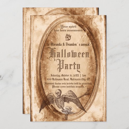 Vintage Victorian Gothic Mirror Halloween Party Invitation