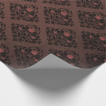 Vintage Victorian Gothic Roses Damask Shabby