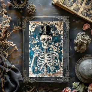 Vintage Victorian Gothic Skeleton Skull Decoupage Tissue Paper
