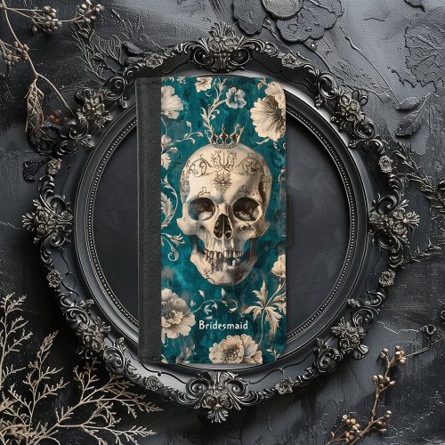 Vintage Victorian Gothic Skull iPhone 87 Wallet Case