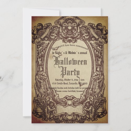 Vintage Victorian Gothic Wicked Halloween Party Invitation