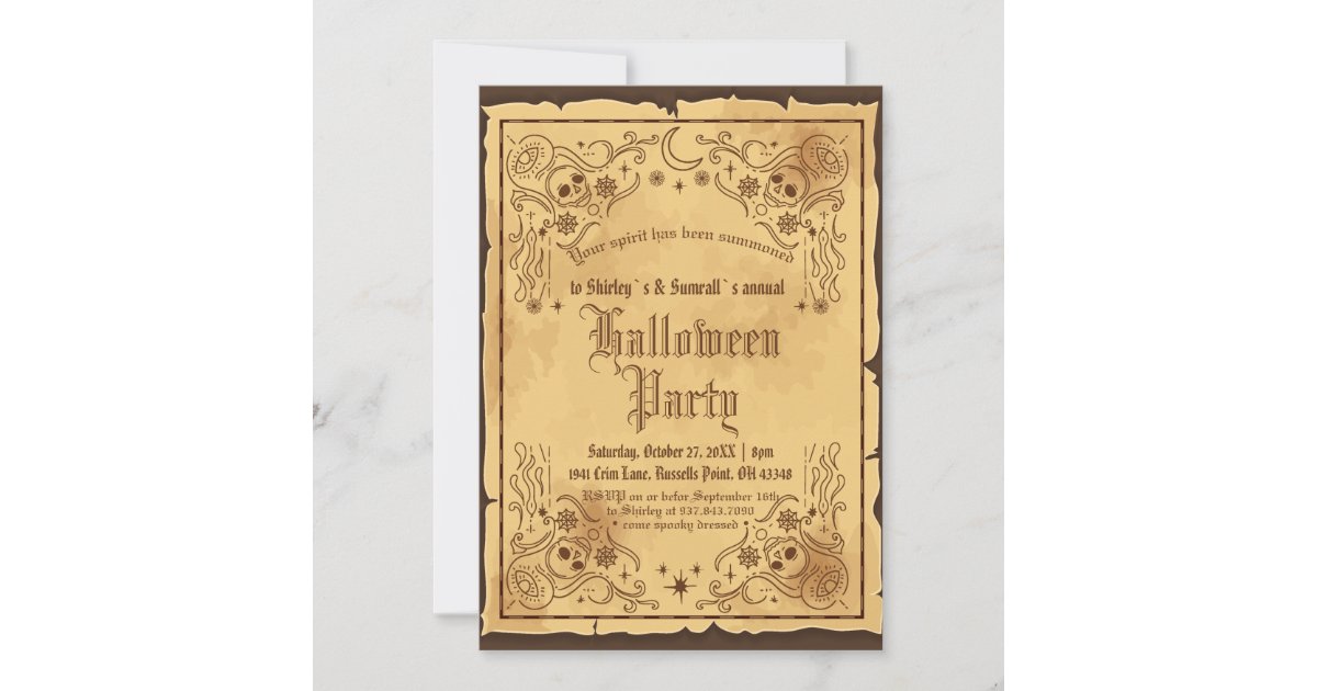 Vintage Victorian Gothic Witch Halloween Party Invitation | Zazzle