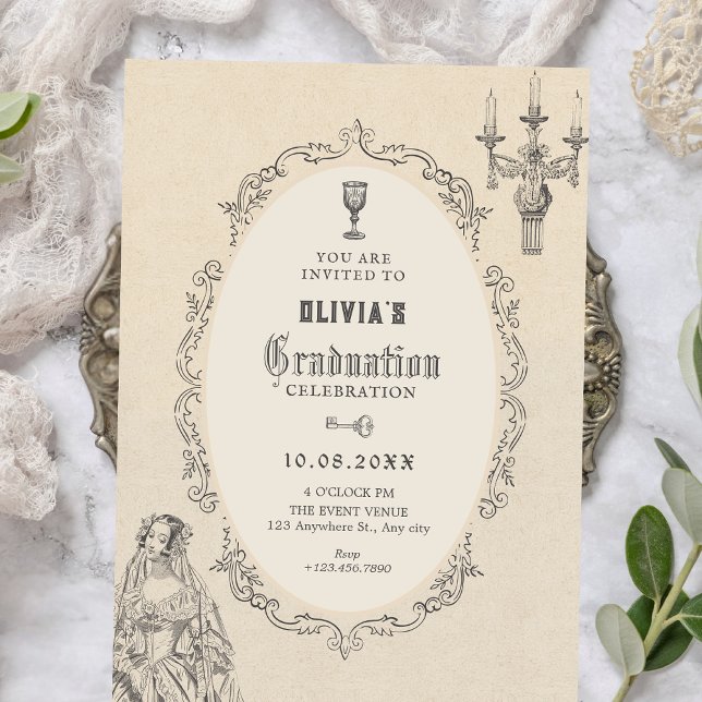 Vintage victorian graduation invitation (Creator Uploaded)
