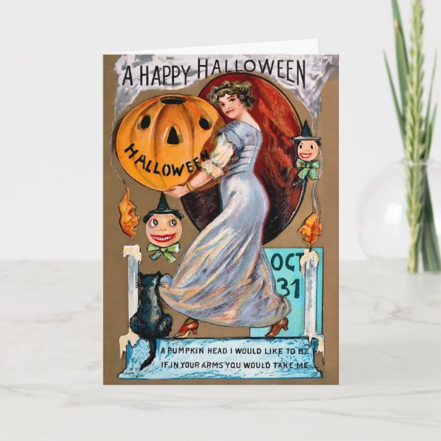 Vintage Victorian Halloween Card (Front)