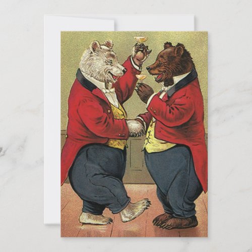 Vintage Victorian Happy Gay Dancing Bears