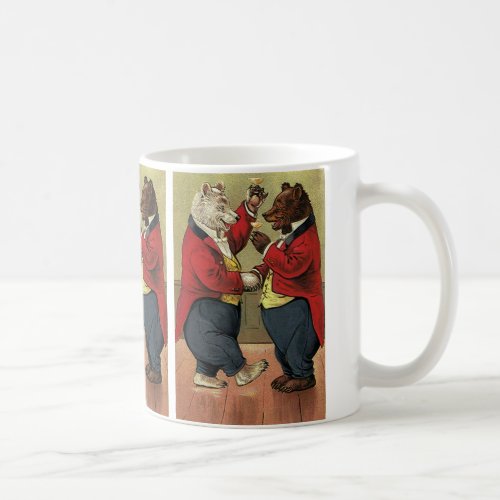 Vintage Victorian Happy Gay Dancing Bears Coffee Mug
