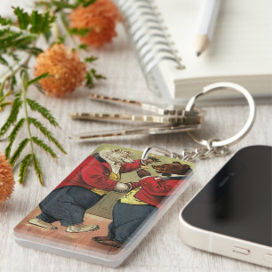 Vintage Victorian Happy, Gay, Dancing Bears Keychain
