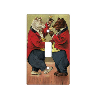 Vintage Victorian Happy, Gay, Dancing Bears Light Switch Cover