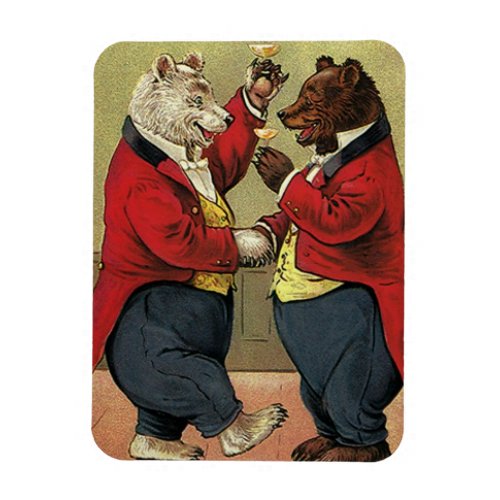 Vintage Victorian Happy Gay Dancing Bears Magnet