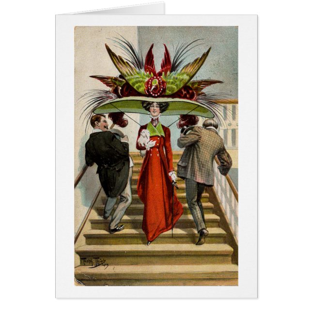 Vintage Victorian Hat Lady, (Front)