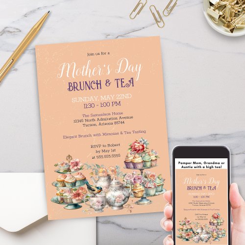 Vintage Victorian High Tea Party Brunch Invitation