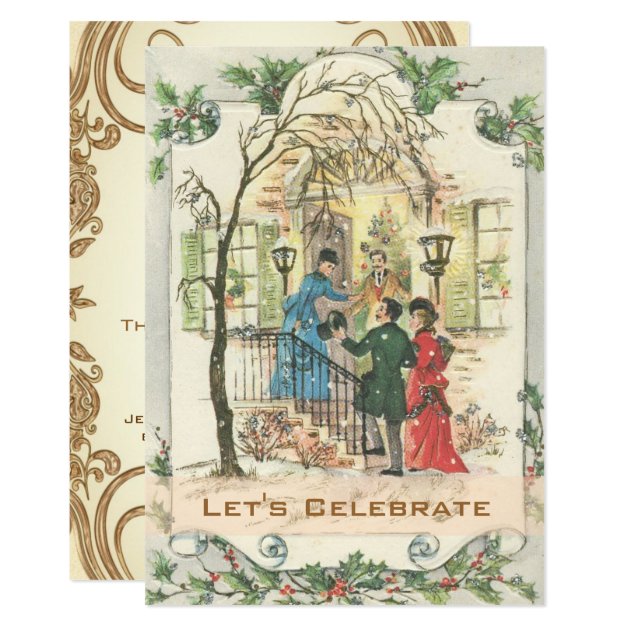 Vintage Victorian Holiday Christmas Party Invitation