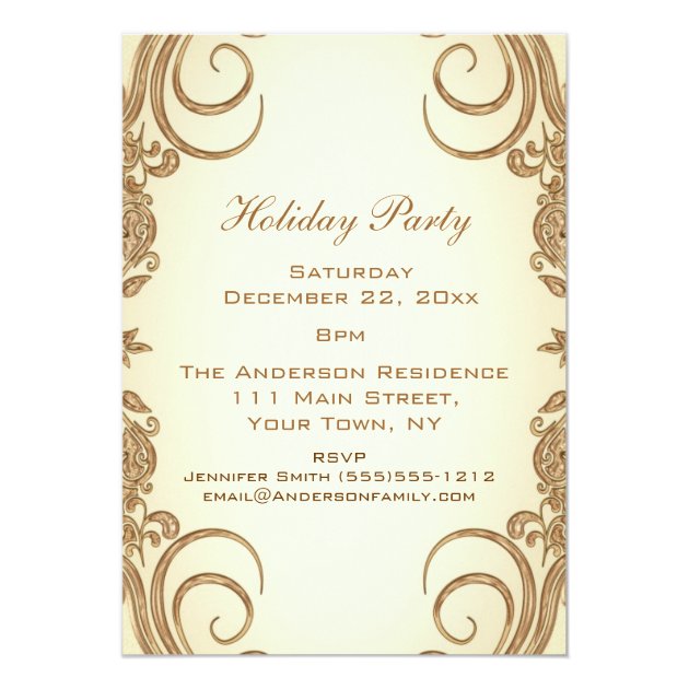 Vintage Victorian Holiday Christmas Party Invitation