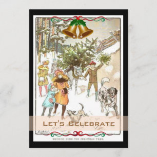 Vintage Victorian Holiday Christmas Party Invitation