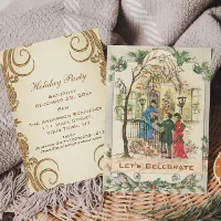 vintage holiday party invitations