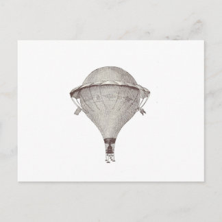 Vintage Victorian Hot Air Balloon Postcard