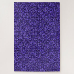 Vintage Victorian Indigo Damask Paisley Floral Jigsaw Puzzle